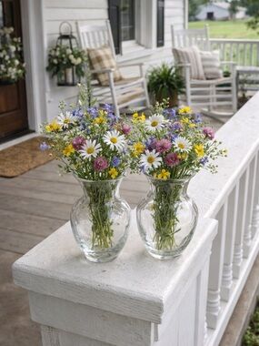 Clear Glass Swirl Vases